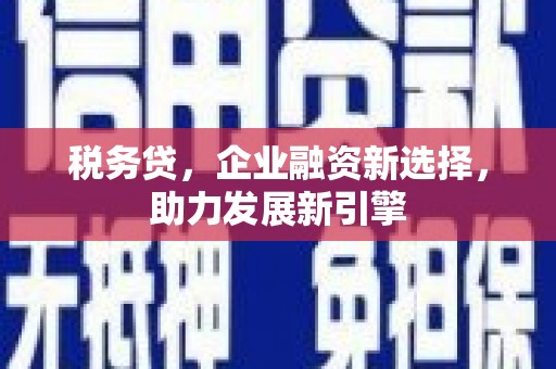 鹰潭税务贷，企业融资新选择，助力发展新引擎