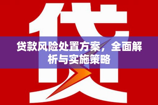 鹰潭贷款风险处置方案，全面解析与实施策略
